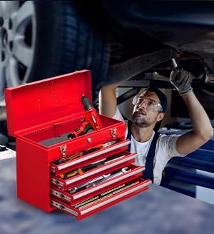 Red 4-Drawer Portable Tool Box