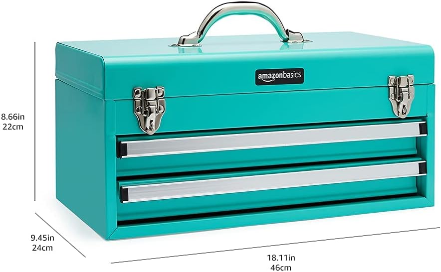 Turquoise Drawer Metal Tool Box