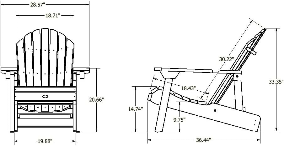 Black Hamilton Folding Adirondack Chair