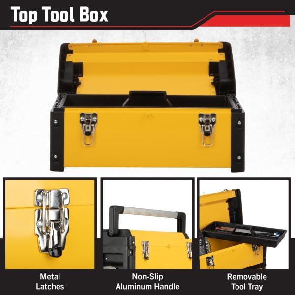 Yellow Stackable Rolling Tool Box