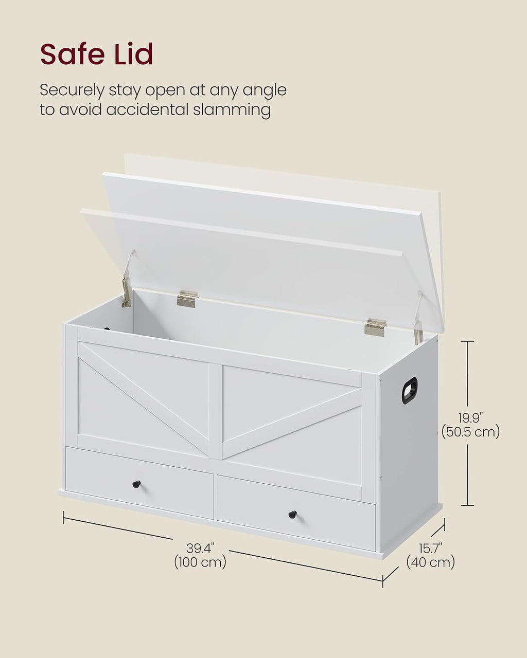 White Drawer Farmhouse Storage Bench