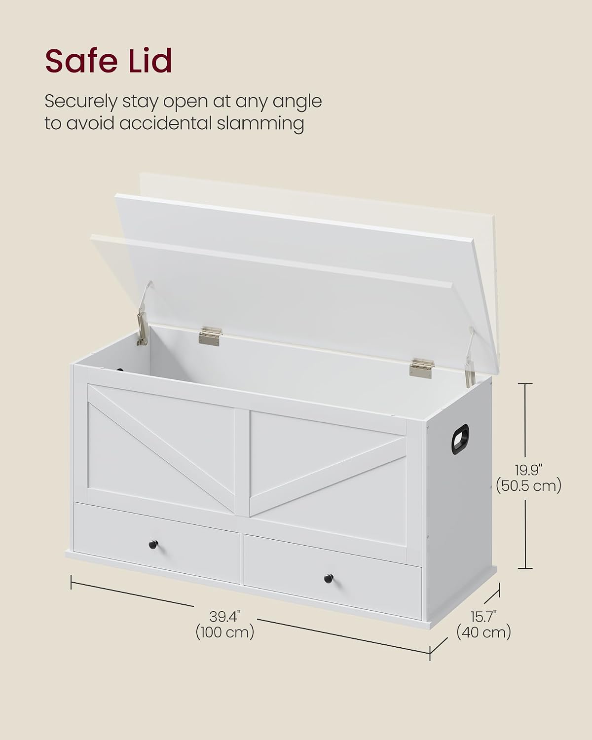 White Drawer Farmhouse Storage Bench