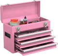 Pink Lined Portable Drawer Tool Box