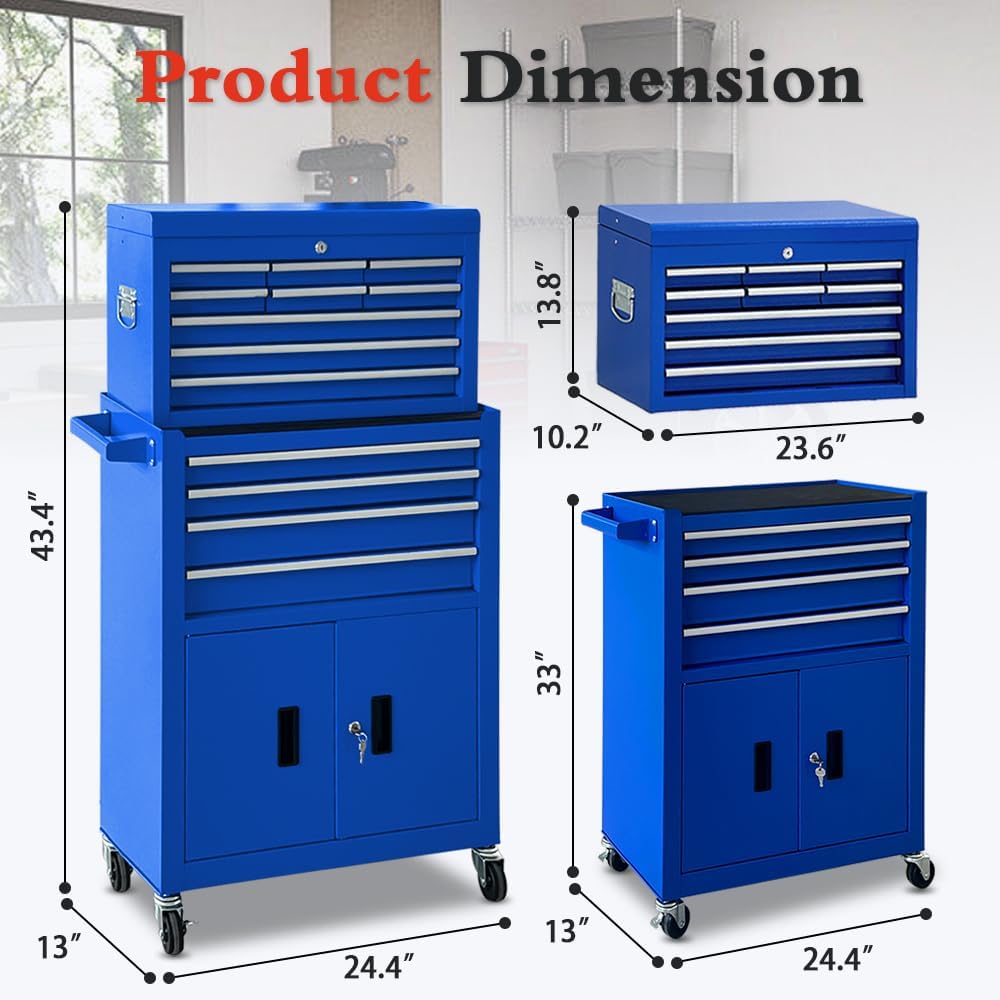 Blue 13-Drawer Rolling Tool Chest