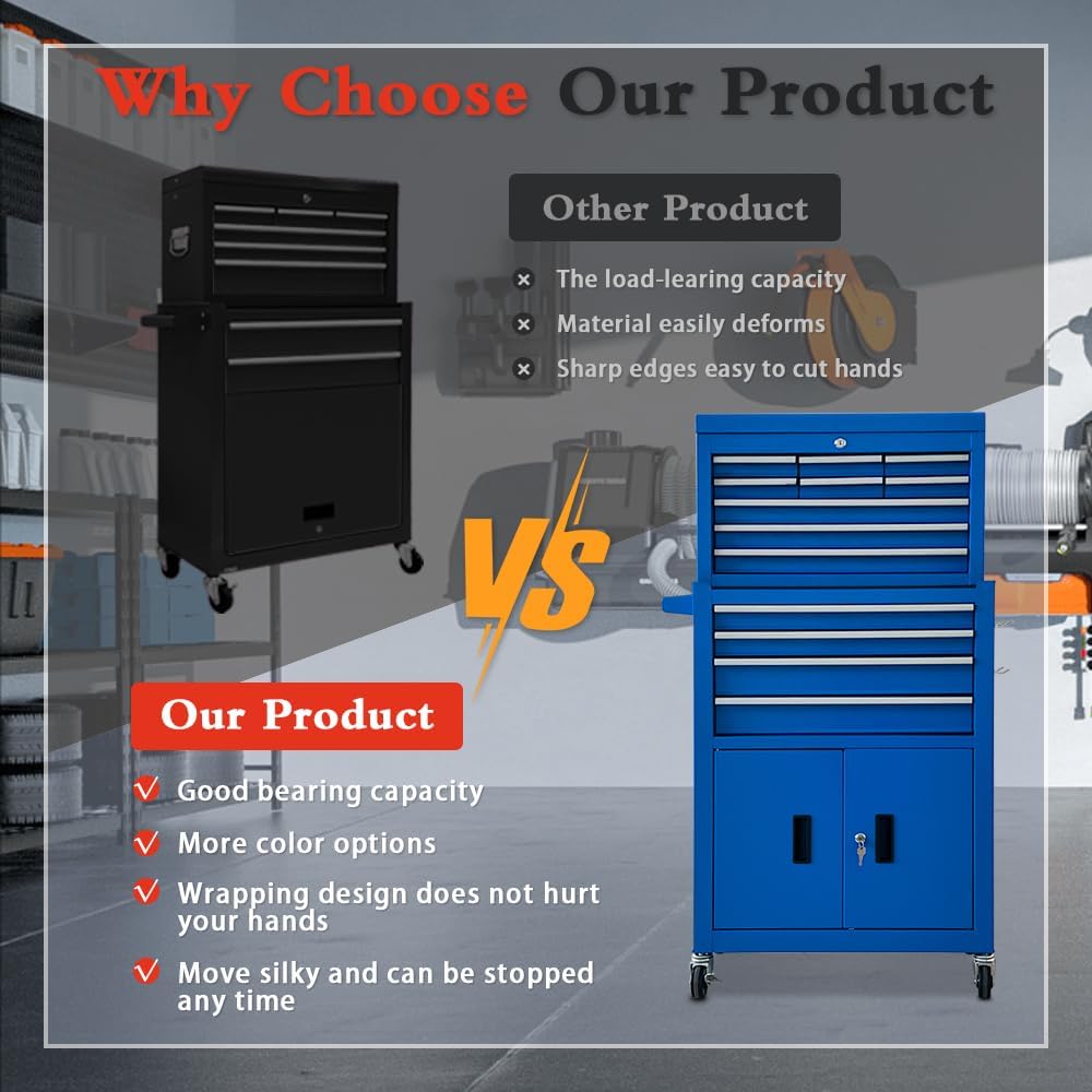 Blue 13-Drawer Rolling Tool Chest