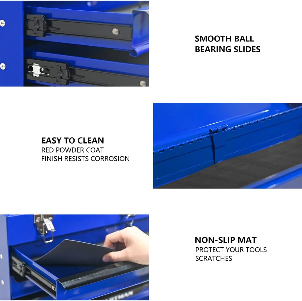 Black Blue 4-Drawer Portable Tool Box