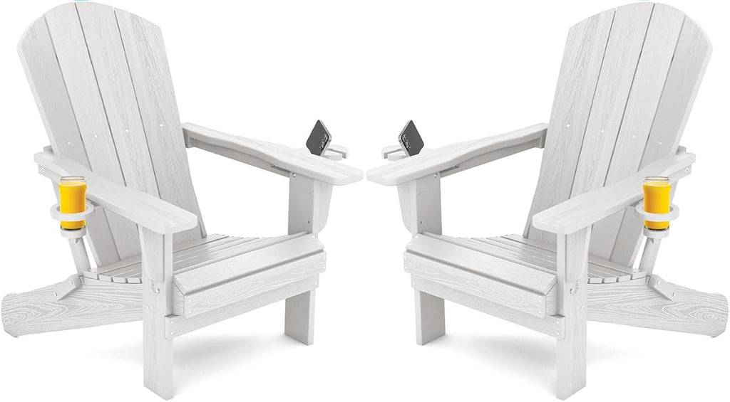 White 2-Pack HDPE Adirondack Chairs