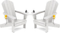 White 2-Pack HDPE Adirondack Chairs