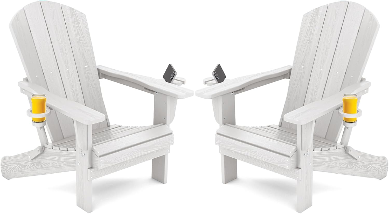 White 2-Pack HDPE Adirondack Chairs