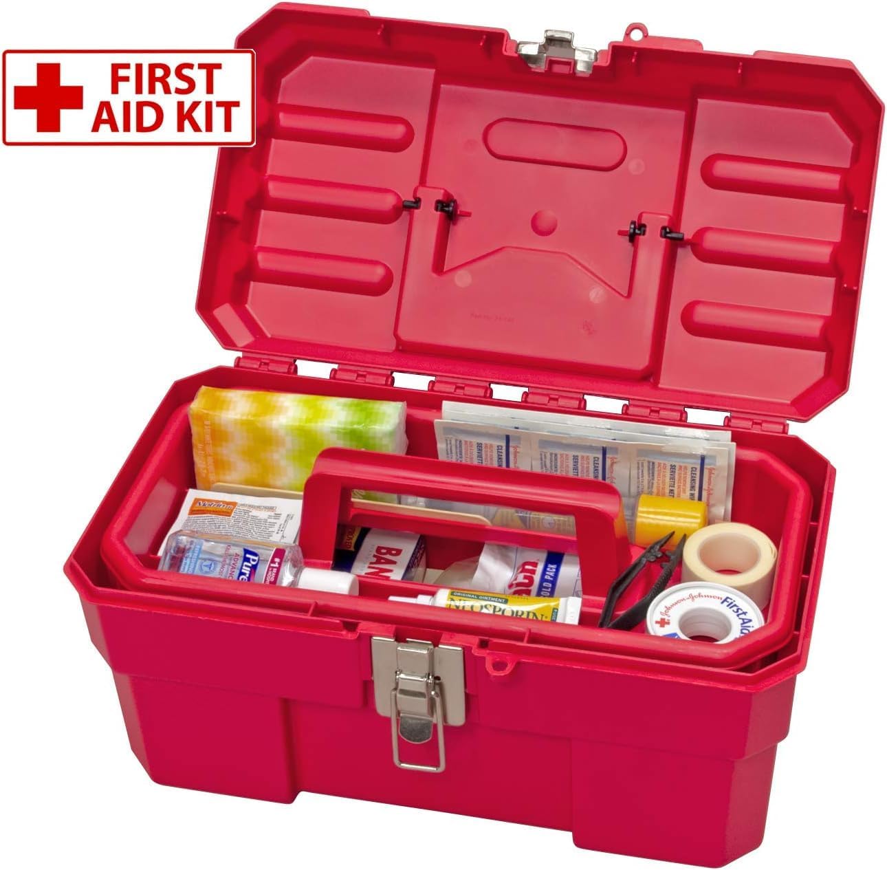 Red 14 Inch Plastic Tool Box