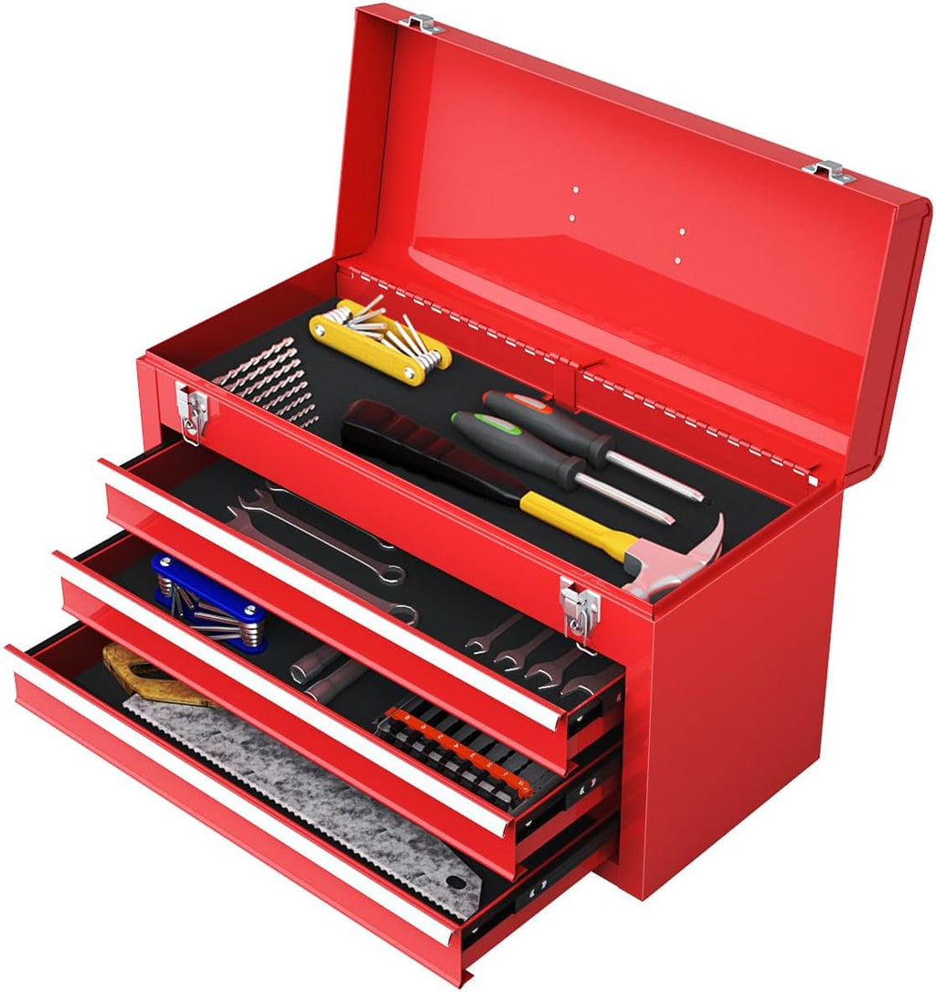 Red 3-Drawer Portable Tool Box