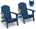 Blue 2-Pack HDPE Adirondack Chairs