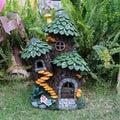 Solar Fairy House Resin Garden Statue
