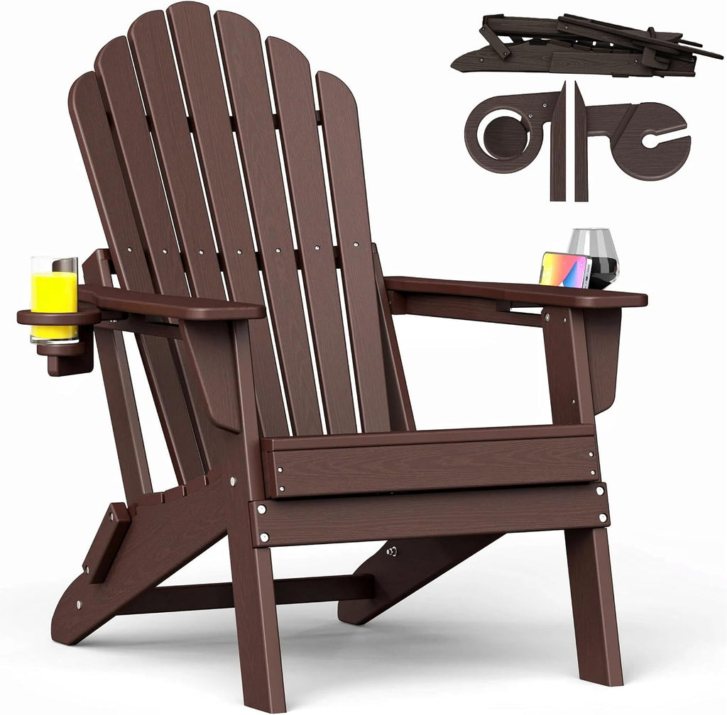 Coffee Dual Cup Holder Adirondack Chair