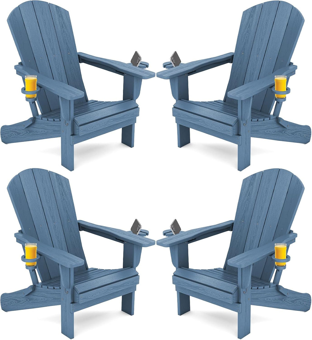 Navy 4-Pack HDPE Adirondack Chairs
