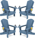 Navy 4-Pack HDPE Adirondack Chairs