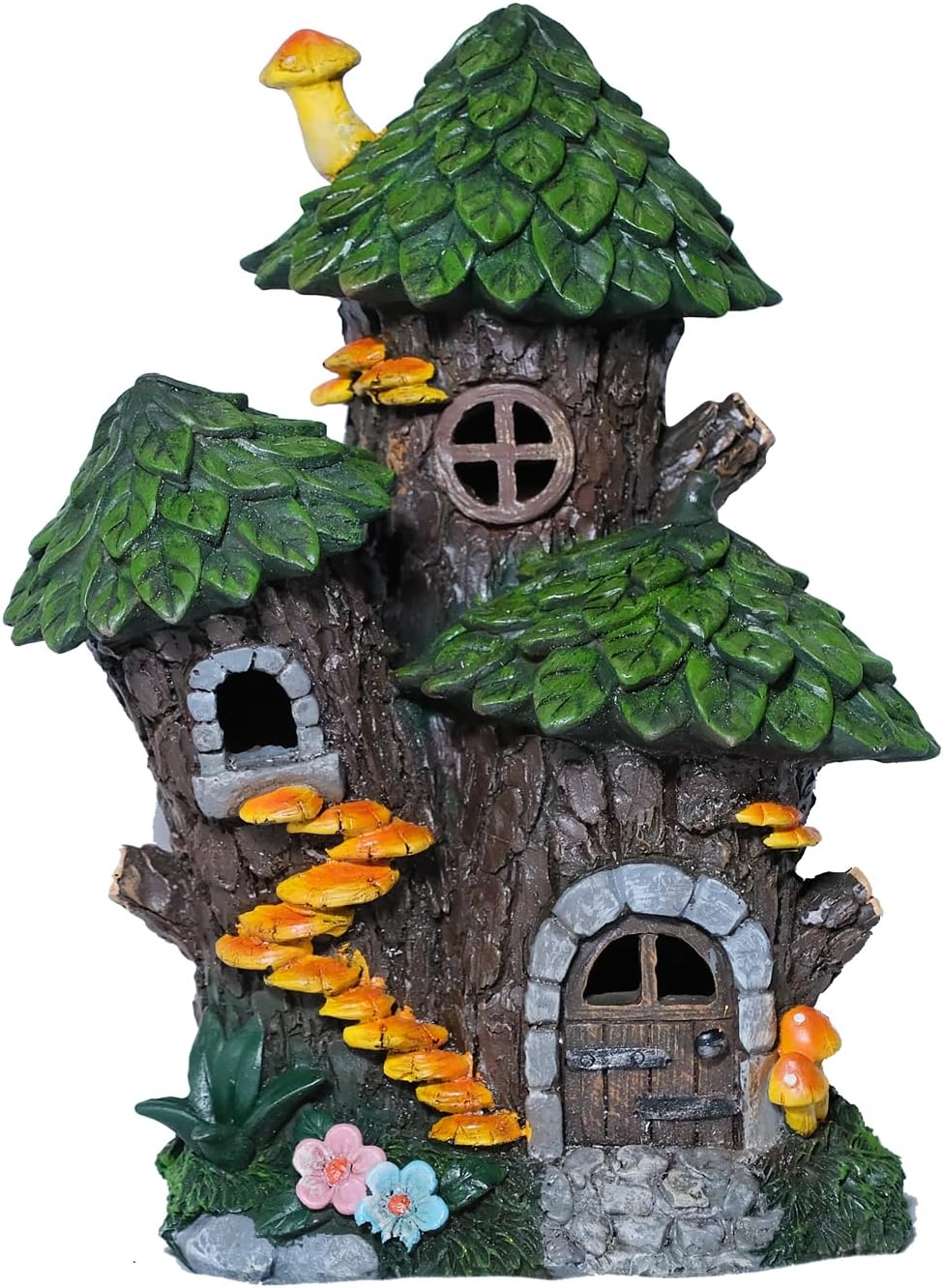Solar Fairy House Resin Garden Statue