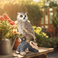 Perching Owl Resin Garden Statue