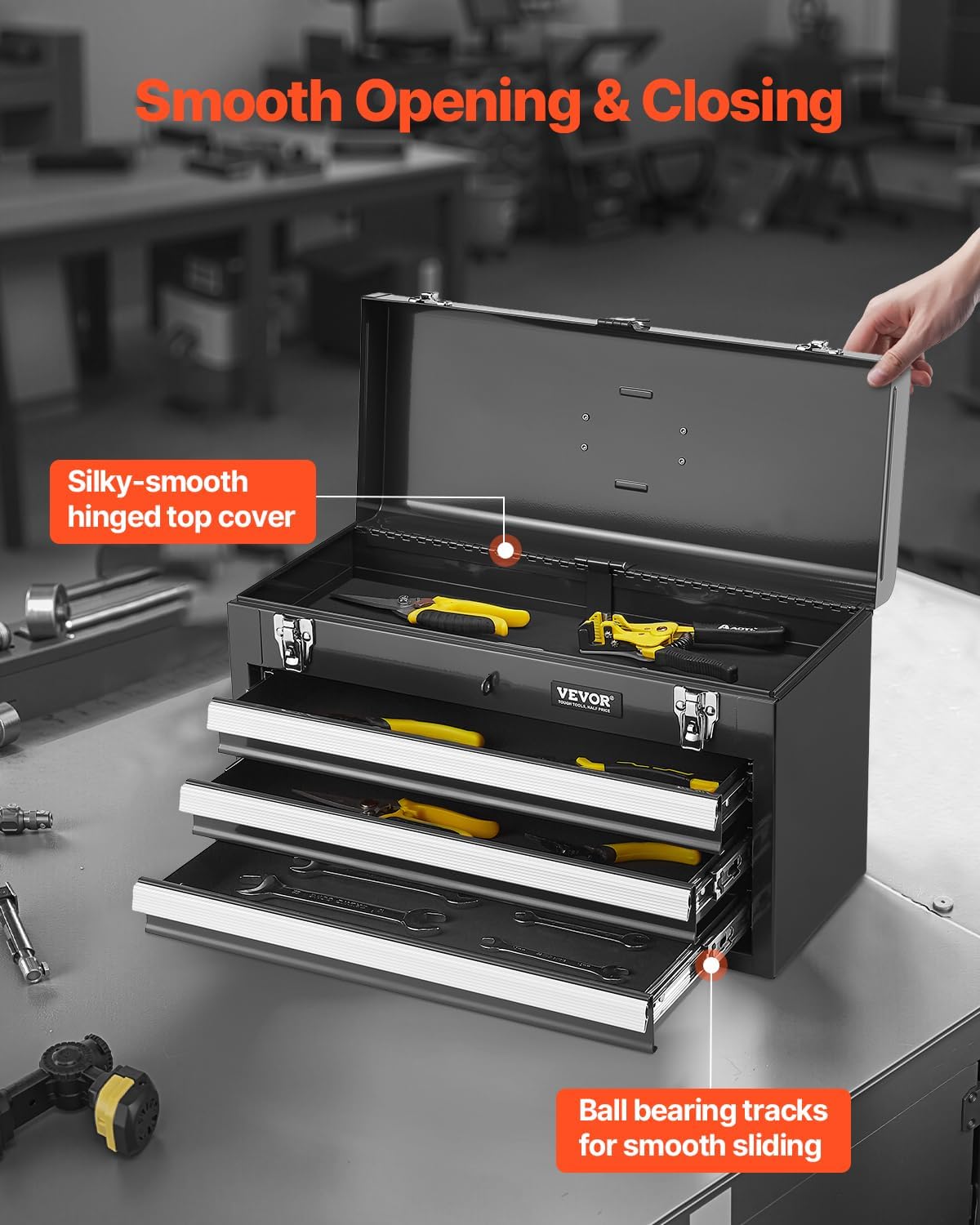 20.5 Inch 3-Drawer Metal Tool Box