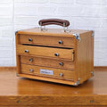 Vintage Oak 4-Drawer Wooden Toolbox