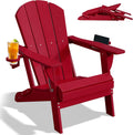 Red HDPE Cup Holder Adirondack Chair