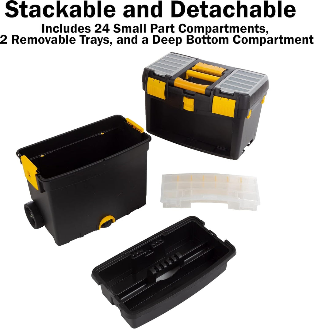 Stalwart Rolling Foldable Handle Tool Box