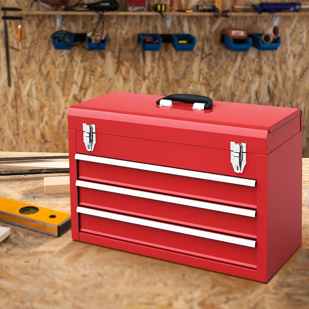 Red 3-Drawer Portable Tool Box