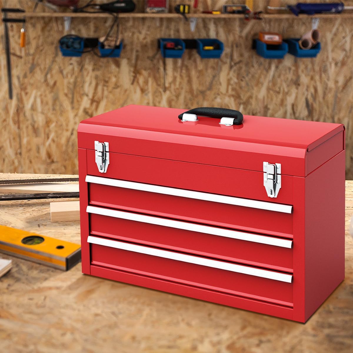 Red 3-Drawer Portable Tool Box