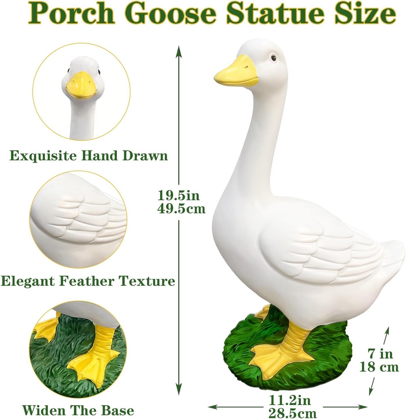 20 Inch Resin Goose Garden Statue