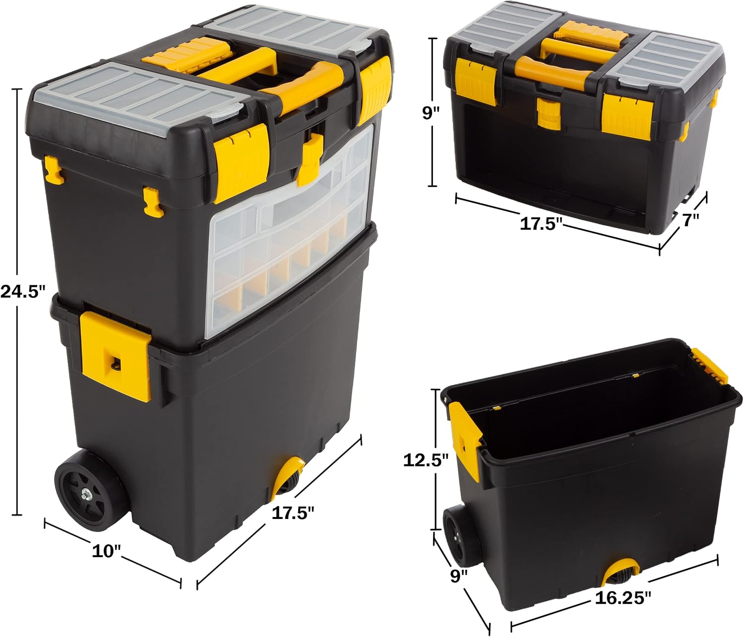 Stalwart Rolling Foldable Handle Tool Box