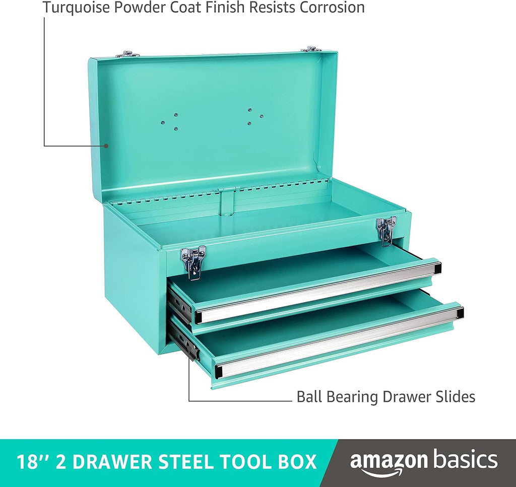 Turquoise Drawer Metal Tool Box