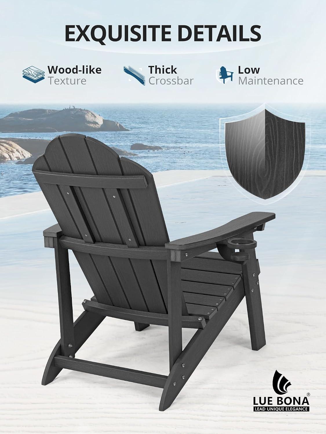 Black 4-Pack Adirondack Chairs