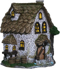 Solar Resin Garden House Statue