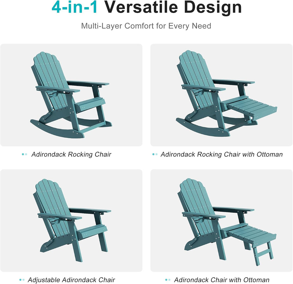 Lake Blue 2-Pack Rocking Adirondack Chairs
