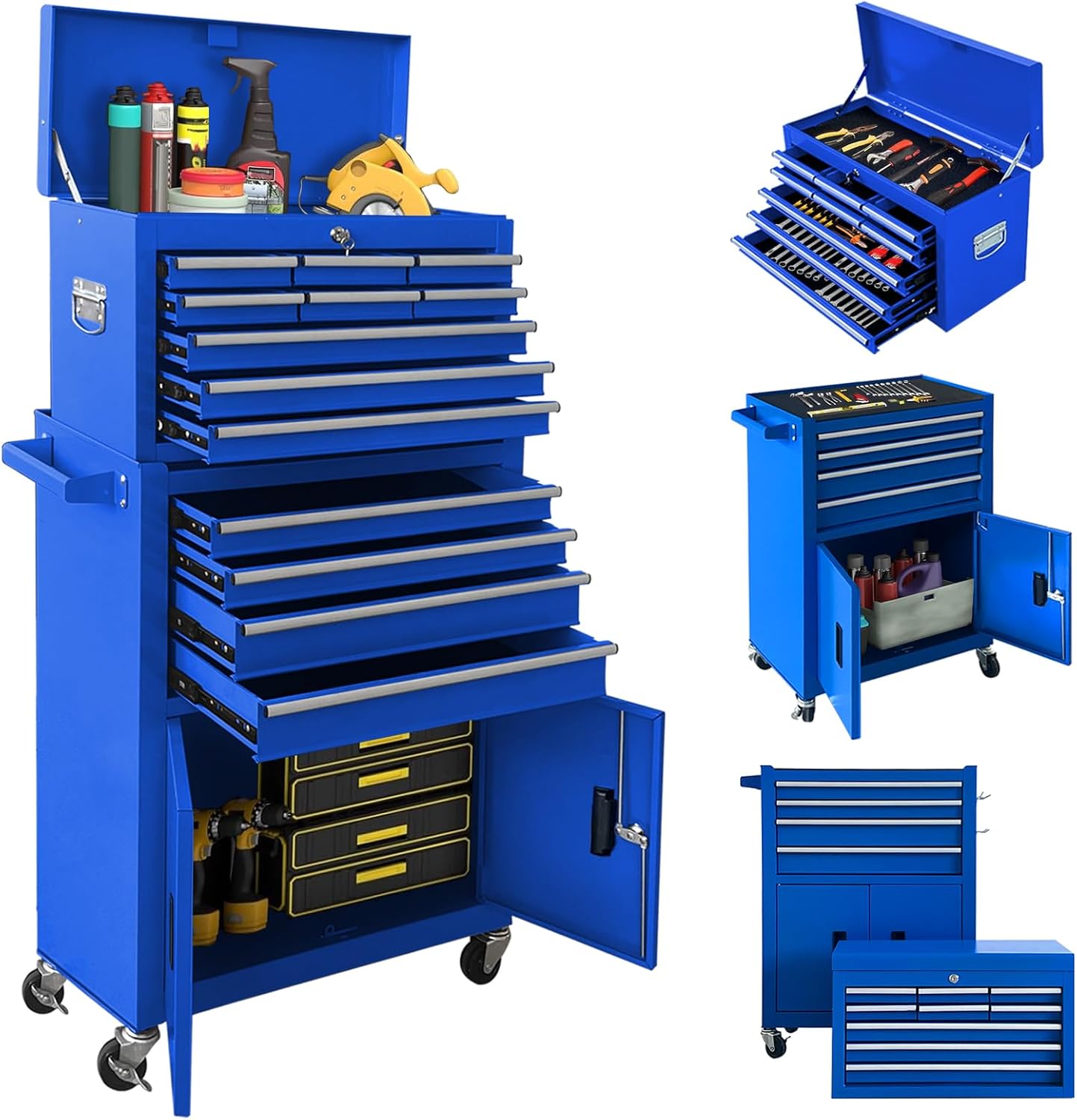 Blue 13-Drawer Rolling Tool Chest