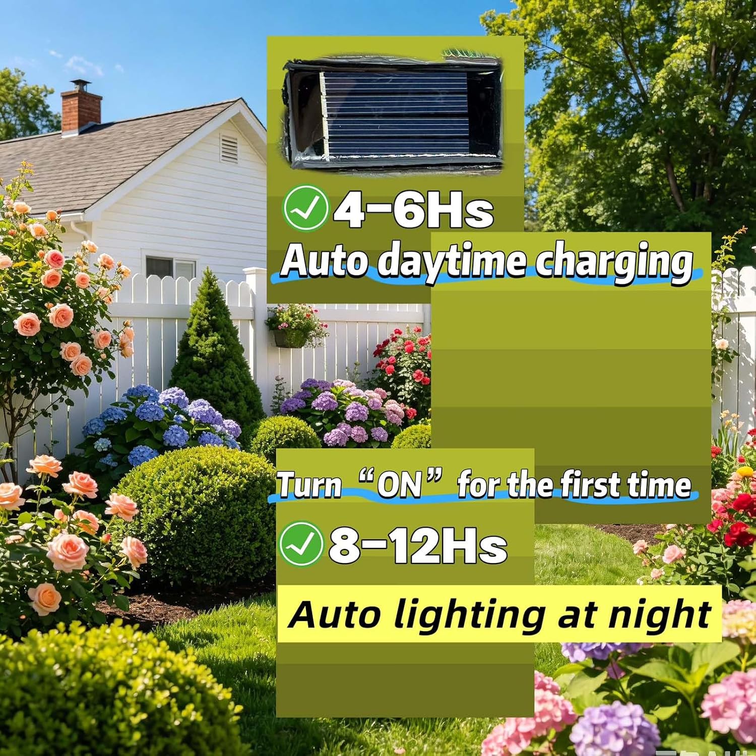 Solar Light Resin Garden House Statue