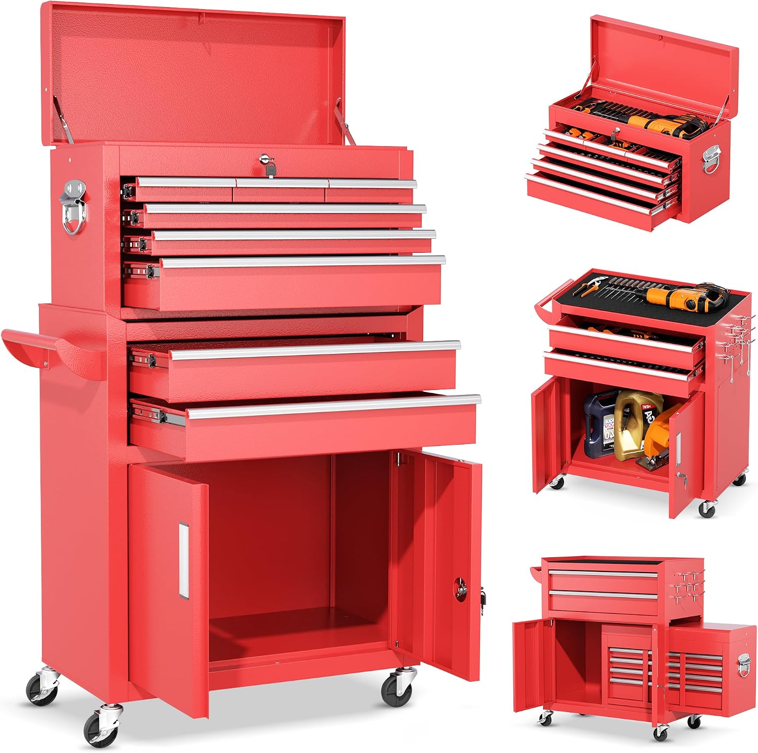 Red 8-Drawer Rolling Tool Chest