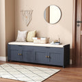 54.4" Blue Lift Cushioned Shoe Bench