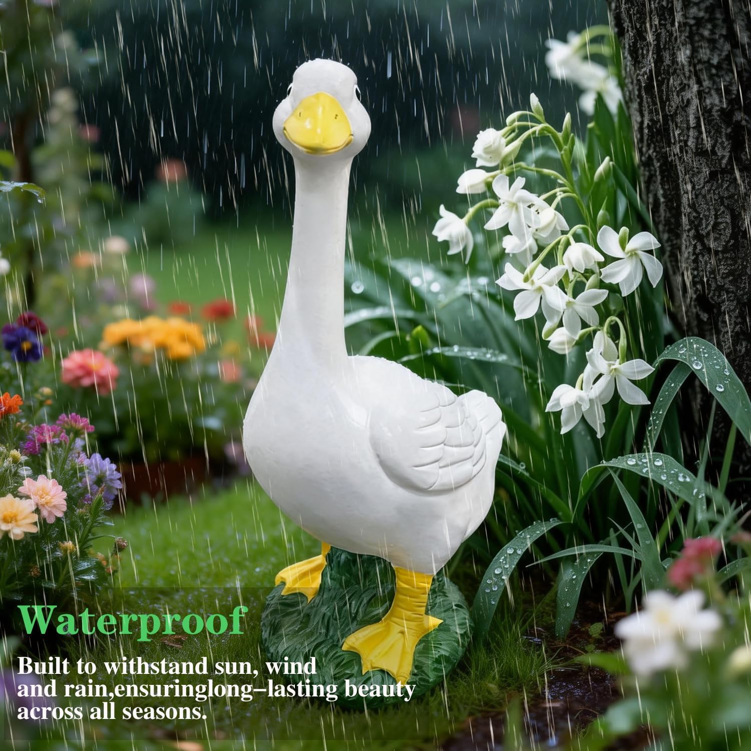 20 Inch Resin Goose Garden Statue