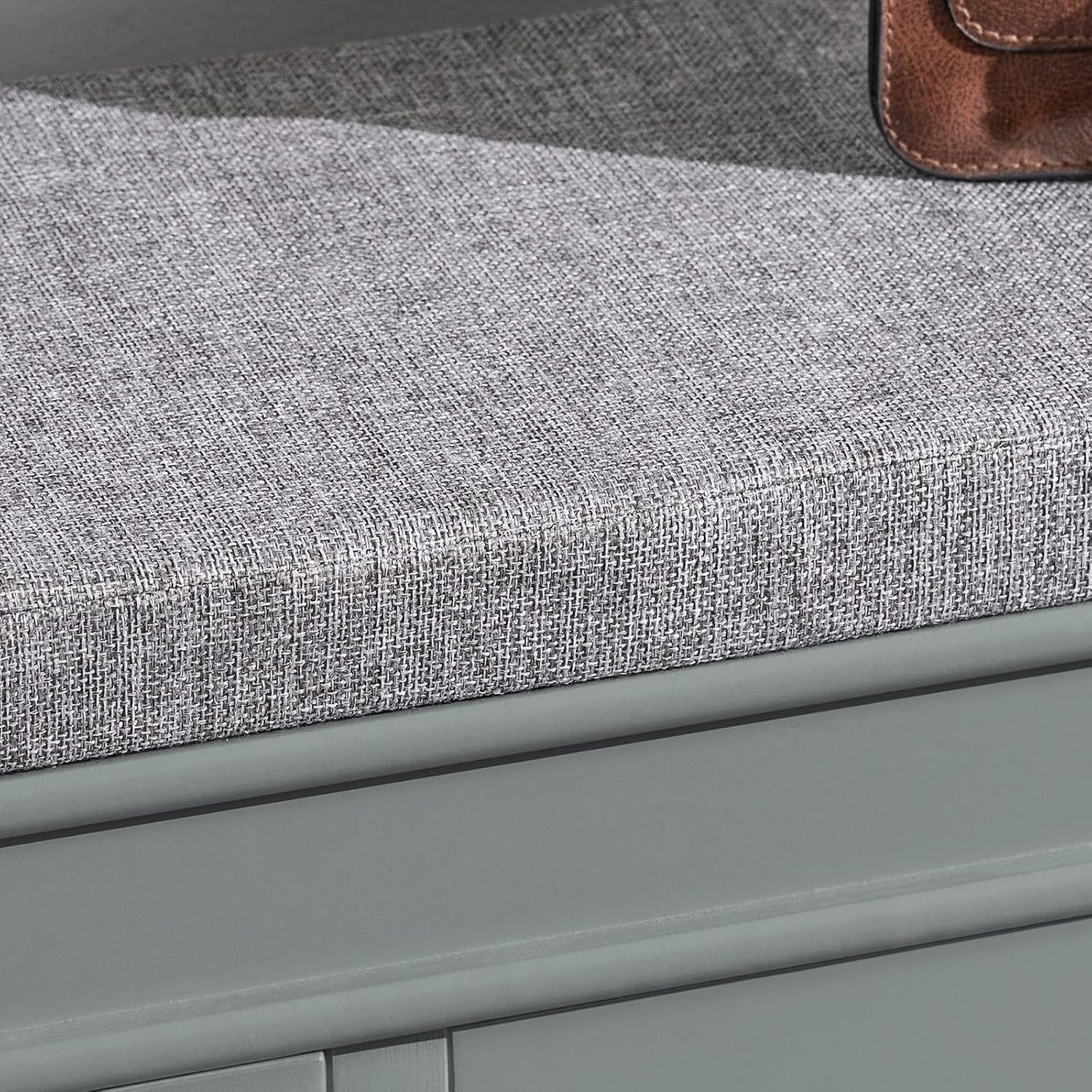 Grey Flip Drawer Padded Shoe Bench