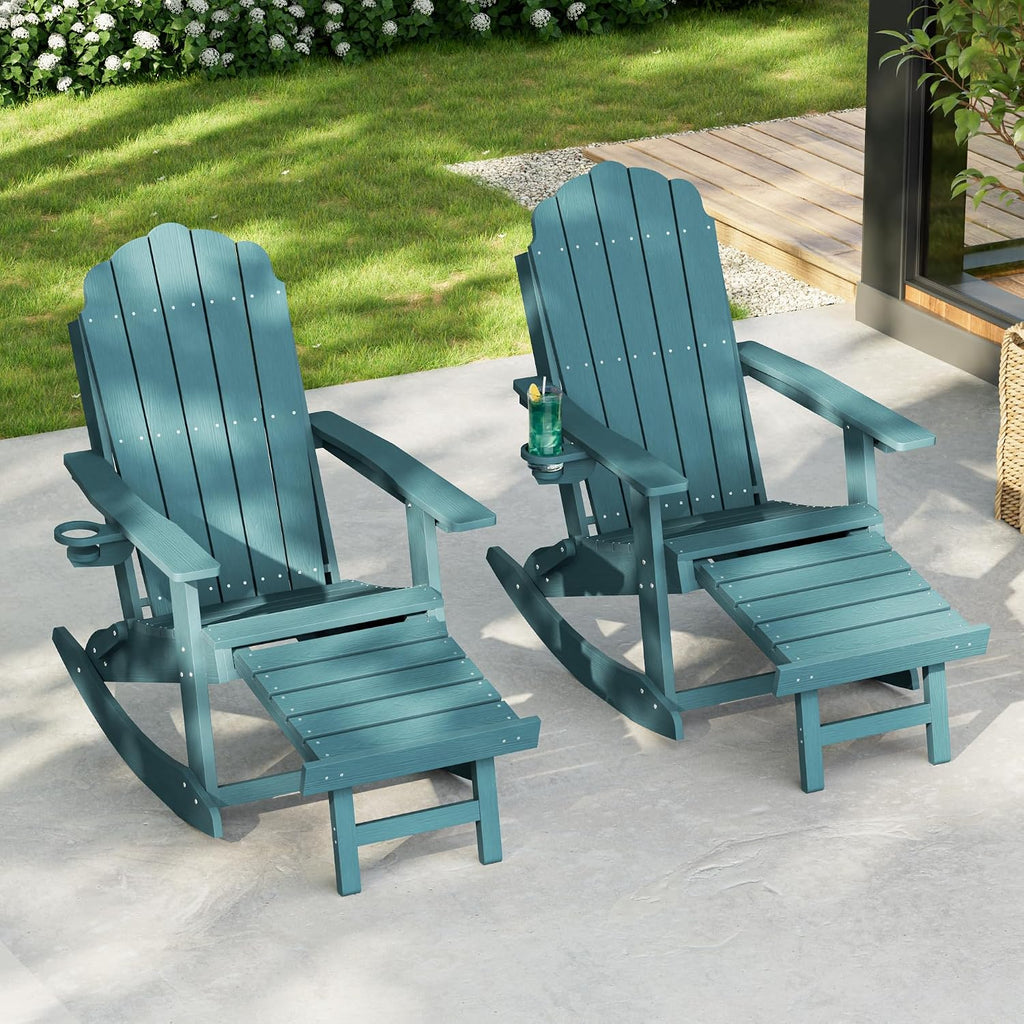 Lake Blue 2-Pack Rocking Adirondack Chairs