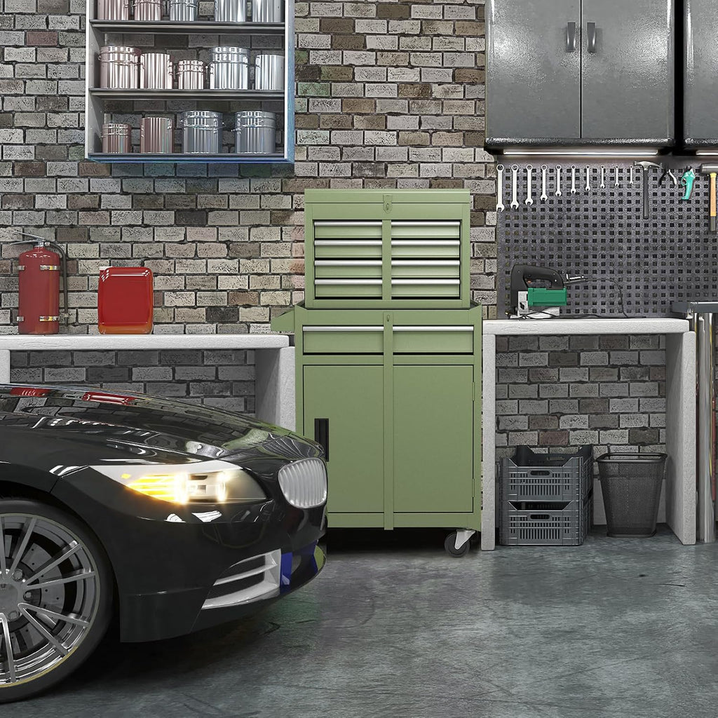 Green 5-Drawer Rolling Tool Cabinet