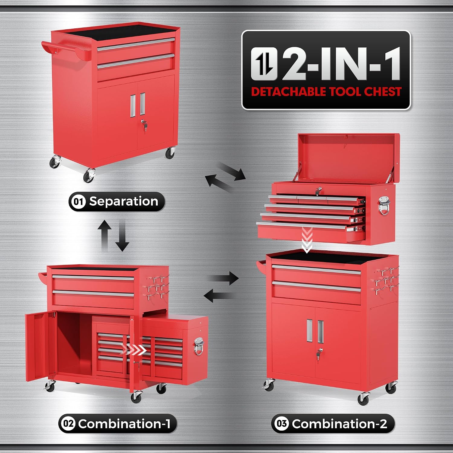 Red 8-Drawer Rolling Tool Chest