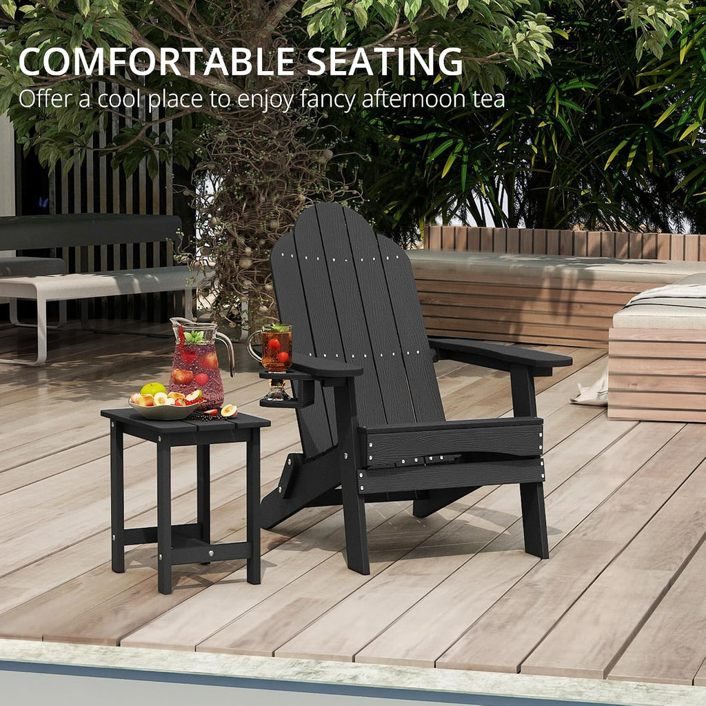Black 4-Pack HDPE Adirondack Chairs