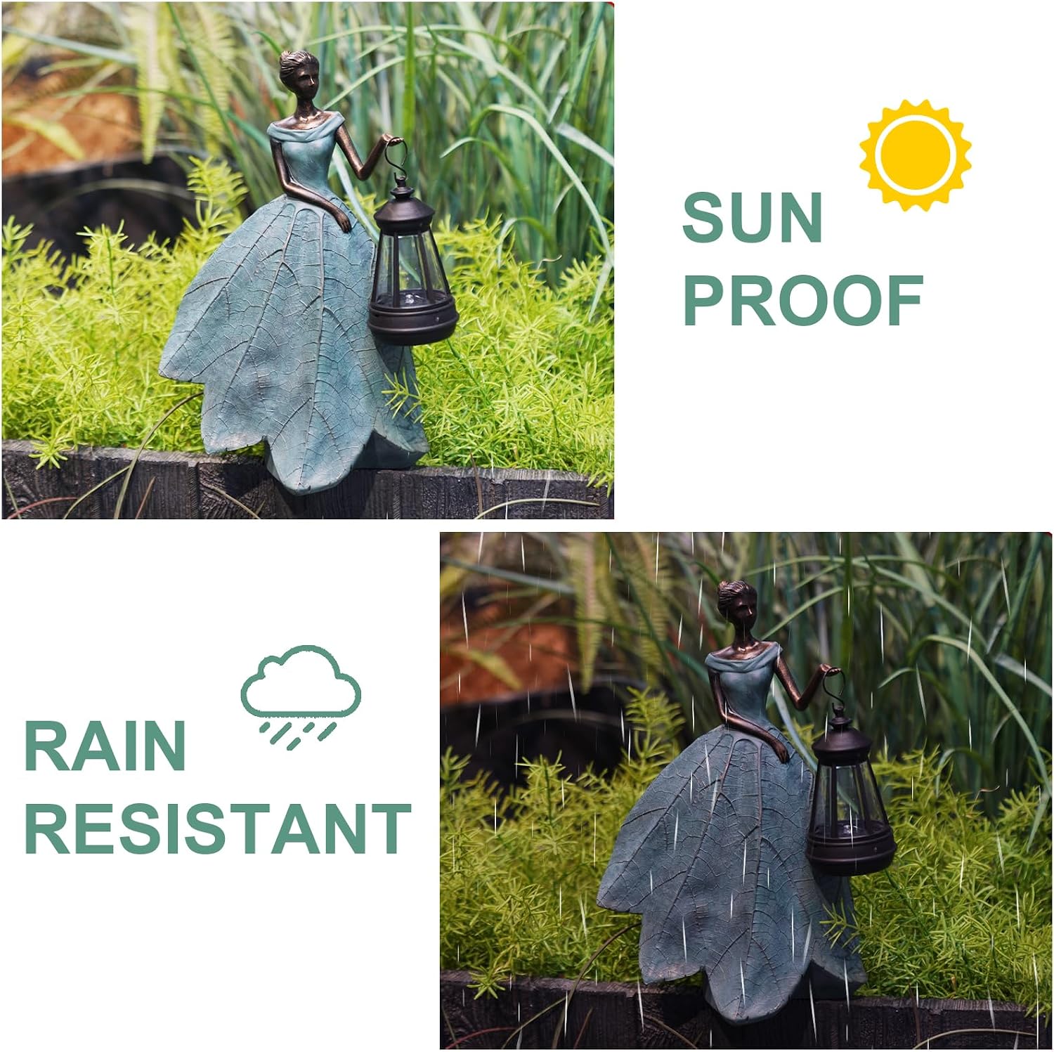 Solar Light Resin Fairy Garden Statue
