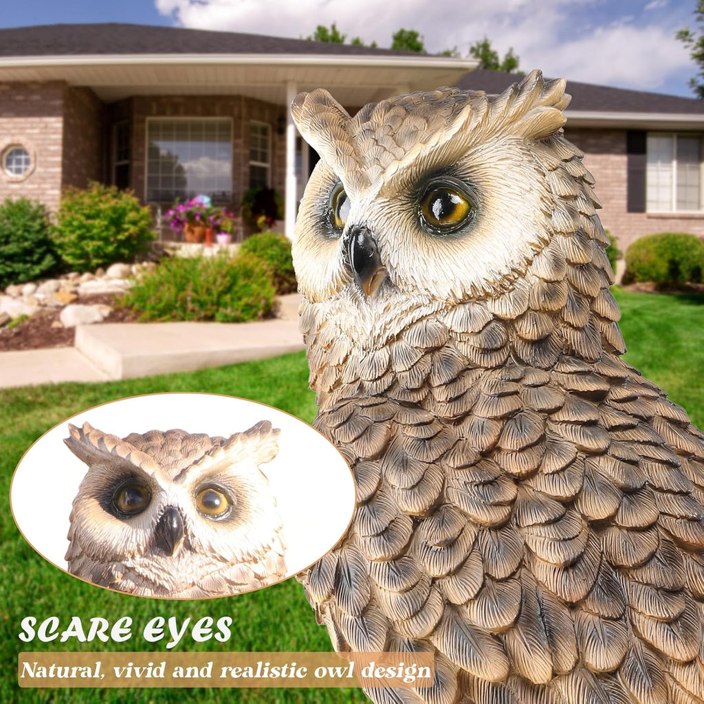 Perching Owl Resin Garden Statue