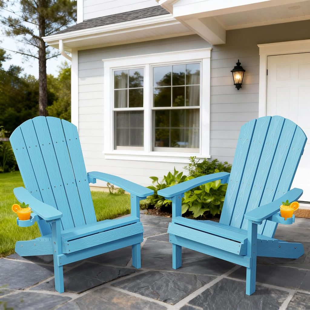 Blue Cup Holder HIPS Adirondack Chair