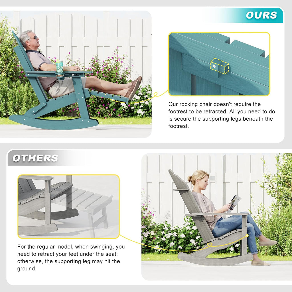 Lake Blue 2-Pack Rocking Adirondack Chairs