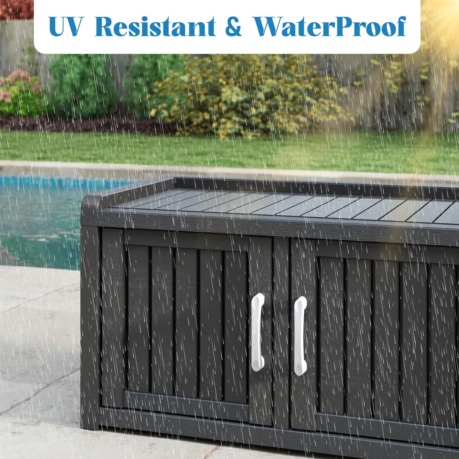 Black Outdoor Waterproof Shoe Bench