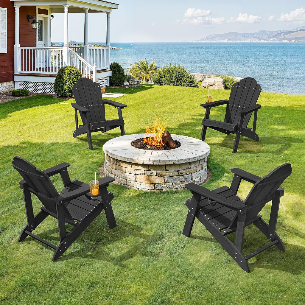 Black 4-Pack Adirondack Chairs